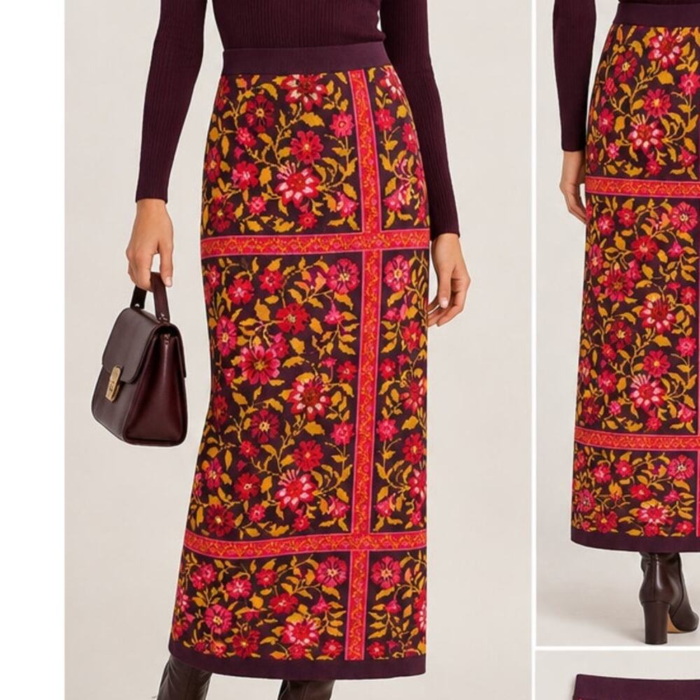 Alden Adair Vivian Sweater Skirt | Small | Golden Floral